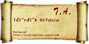 Török Alfonza névjegykártya